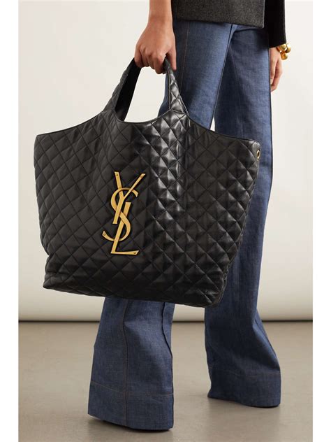 ysl black tote|saint laurent large shopping tote.